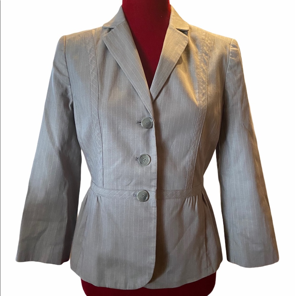 Loft Anne Taylor Grey Blazer Jacket Size 4